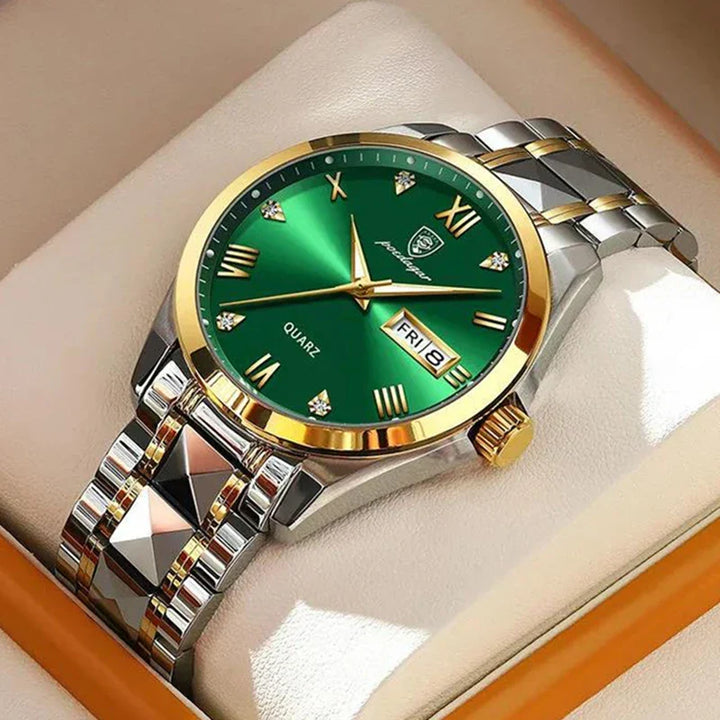 Stijlvol heren quartz horloge, waterdicht, om de pols gedragen, perfect voor zakelijk of casual gebruik.