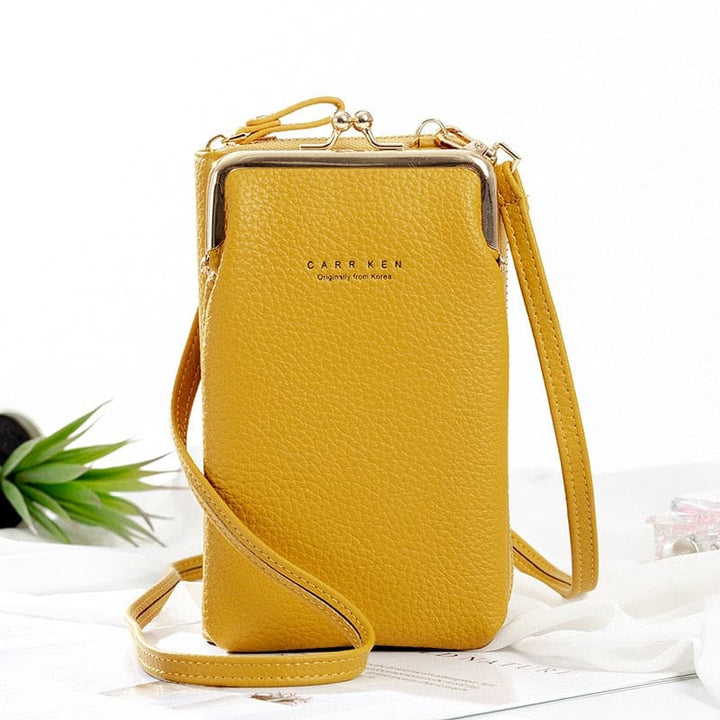 Modern PU leren telefoontasje crossbody, een must-have voor dames die functionaliteit zoeken.