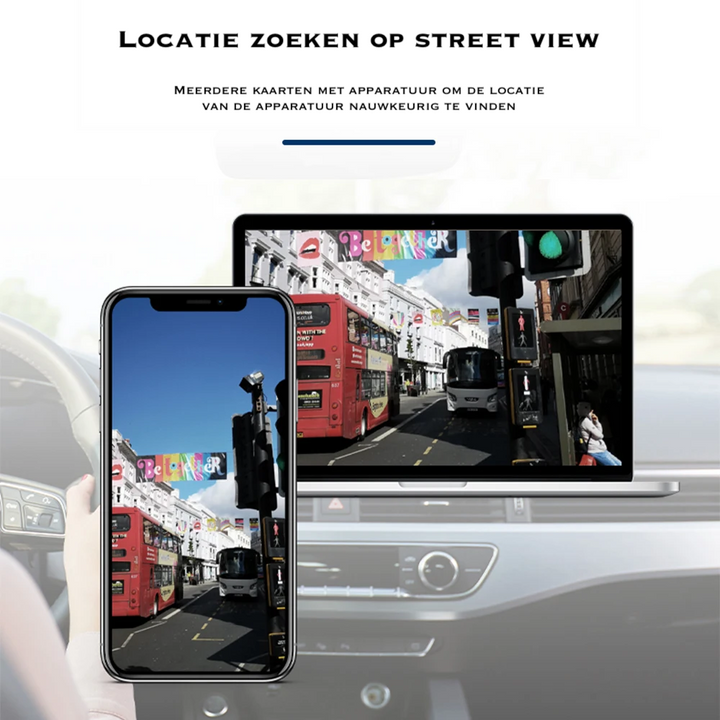 Compacte magnetische GPS tracker (zwart) voor auto tracking, spullen beveiligen en realtime locatiebepaling.