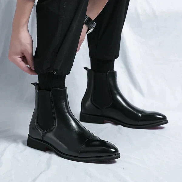 Elegante heren schoenen: comfortabele Chelsea boots in zwart, ideaal voor stijlvolle outfits.