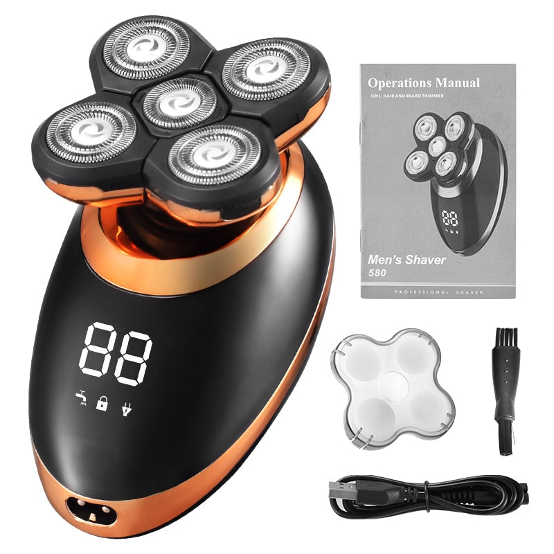 Multifunctionele herentrimmer met diverse opzetstukken voor baard, neus en oren; complete persoonlijke verzorging.