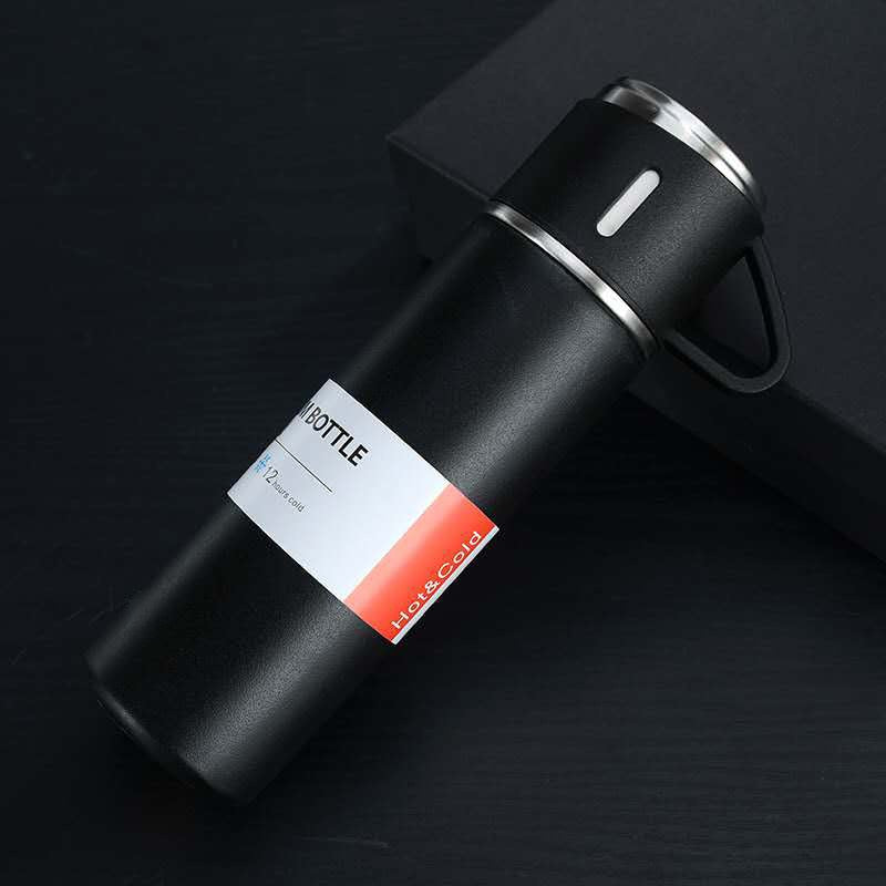 Slanke roestvrije 500ml thermoskan, unisex. Modern design, houdt dranken 12u warm/koud, duurzaam.