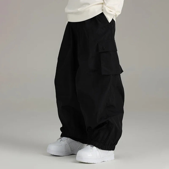 Unisex warme baggy skibroek voor dames en heren, ideaal voor wintersport. Comfortabele sneeuwbroek.