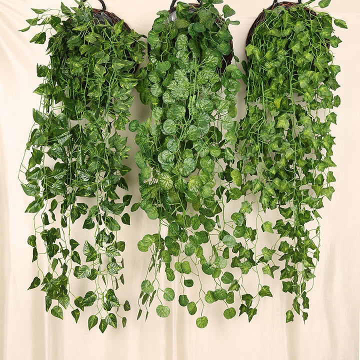 Realistische kunst klimop wanddecoratie (3 stuks) voor onderhoudsvrije groene muurdecoratie binnen of buiten.