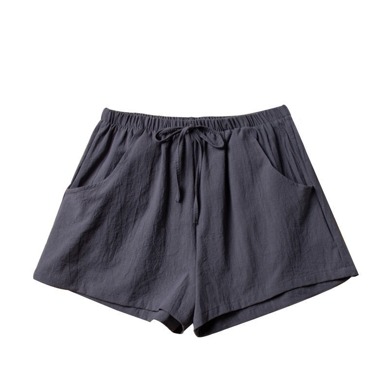 Lindy dames shorts met elastische tailleband, comfortabele korte broek voor zomerkleding.