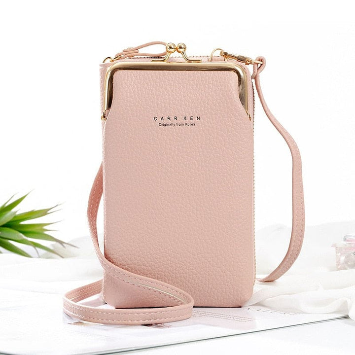 Geniet van handenvrije elegantie met dit compacte PU leren telefoontasje crossbody voor dames.