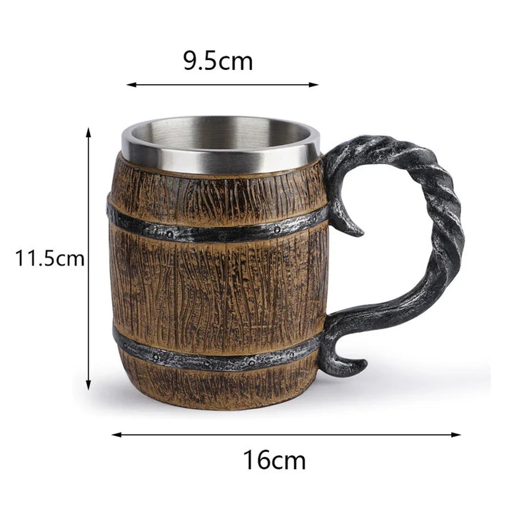 Middeleeuwse mok, uniek Vaderdag cadeau voor mannen. Stoere viking beker drinkgerei.