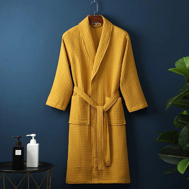 Zachte unisex katoenen badjas Robin, een ideaal cadeau voor ontspanning, comfort en wellness.
