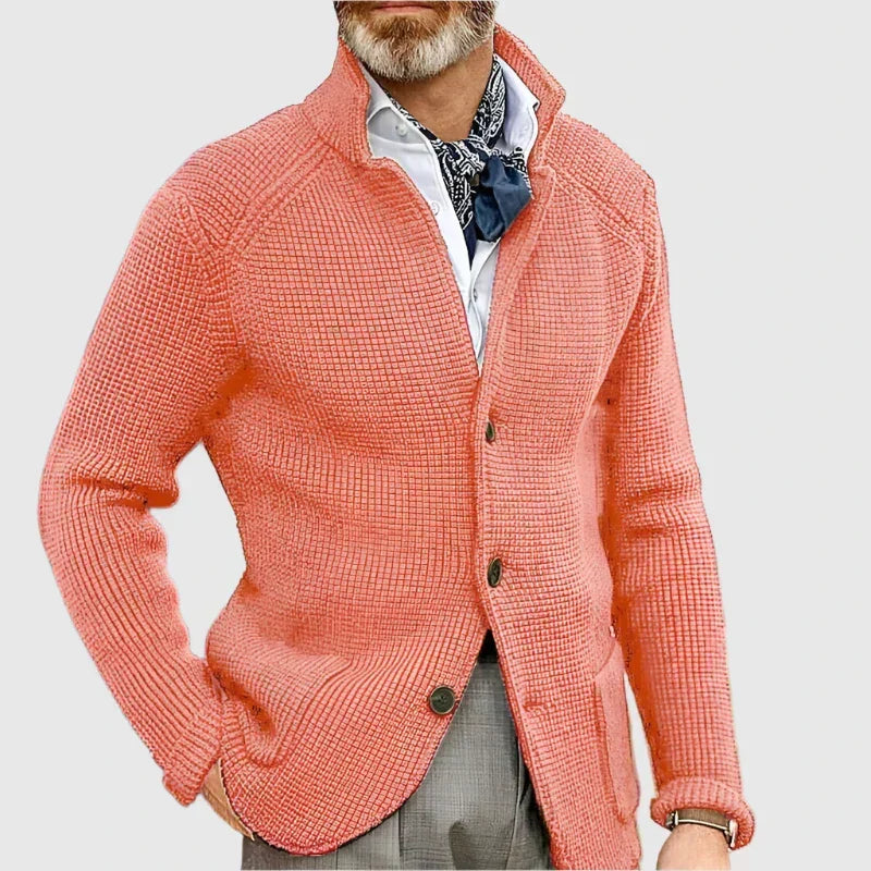 Veelzijdig heren cardigan, gebreid, geschikt voor casual en elegante herenmode.