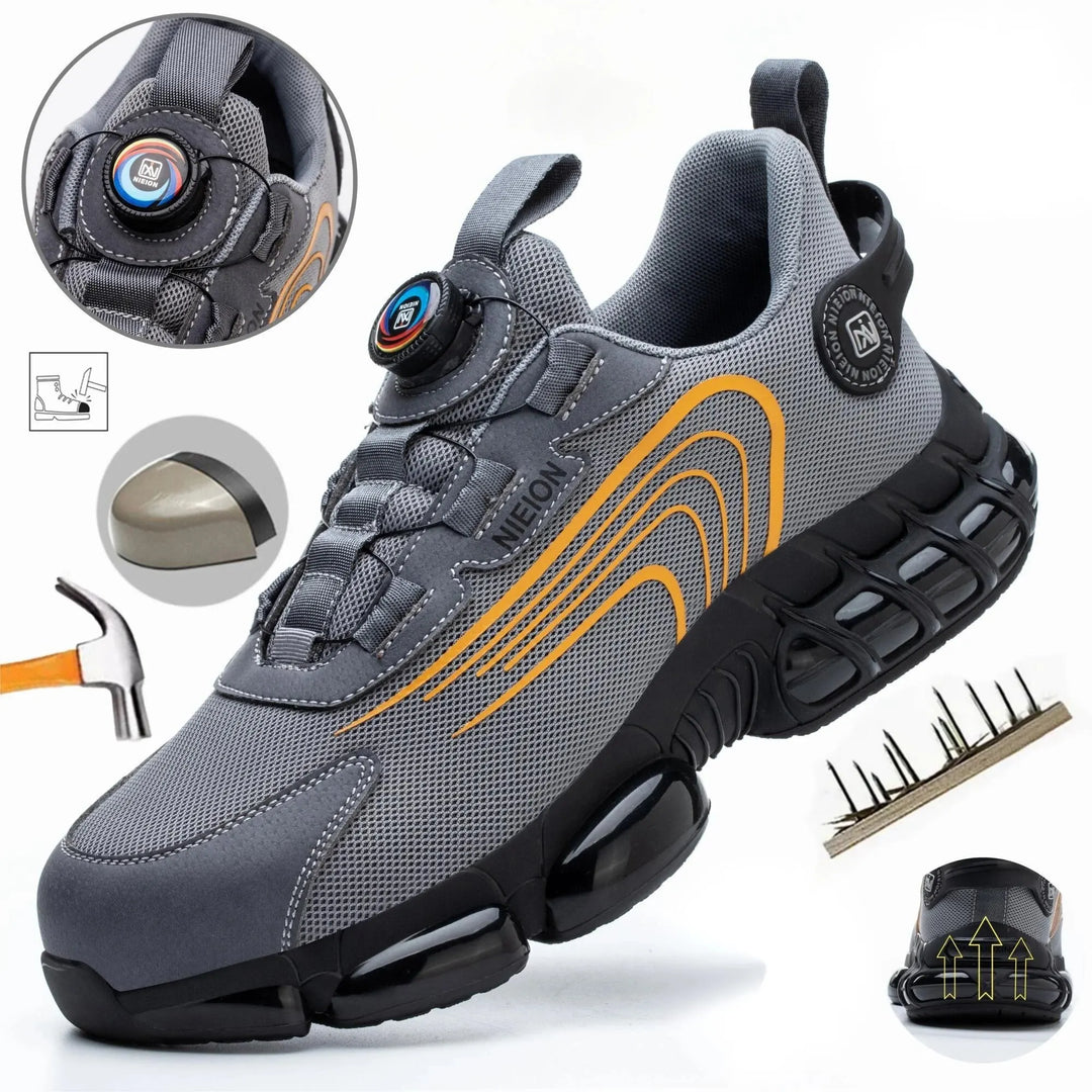 Heren S1P werkschoenen met draaibare gesp; comfortabel, regular fit & flexibel voor werk.