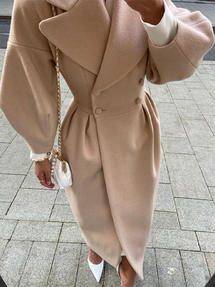 Dames winterjas, lang model, elegant en zeer warm.