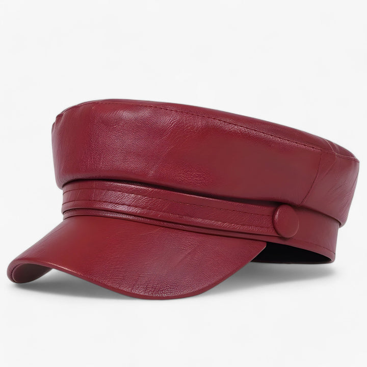 Modieuze dames pet, achthoekig design in PU-leer, een trendy accessoire voor elke outfit.