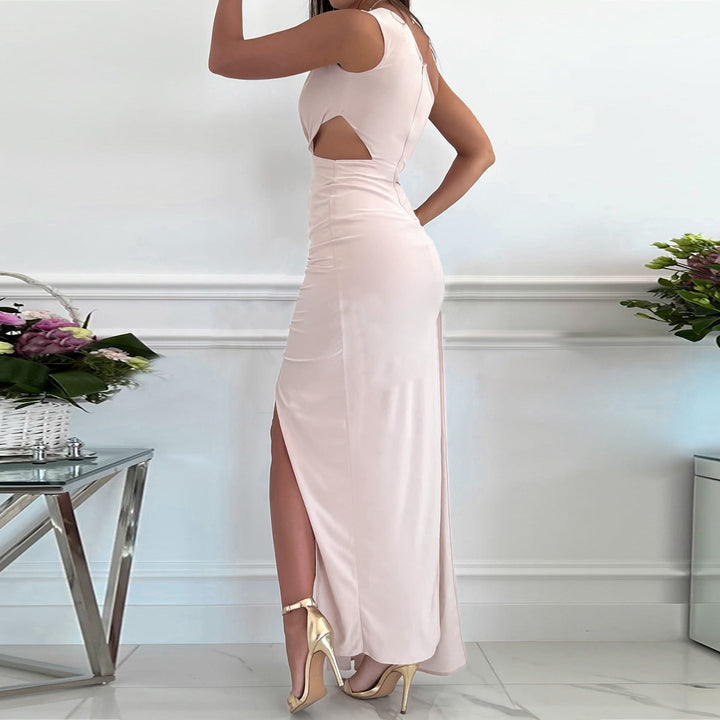 Elegante roze damesjurk, comfortabel en stijlvol voor elke gelegenheid. Een veelzijdige roze feestjurk.