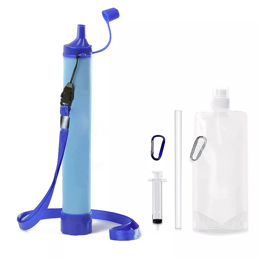 Draagbaar waterfilter voor veilig drinkwater onderweg. Ideaal voor outdoor, kamperen en survival.