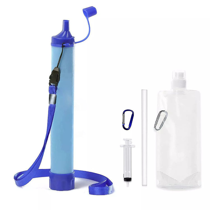Draagbaar waterfilter voor veilig drinkwater onderweg. Ideaal voor outdoor, kamperen en survival.