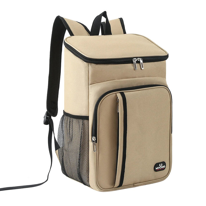 Zwarte 18L thermische lunchtas met waterdichte isolatie, ideaal voor werk, picknick of reizen.