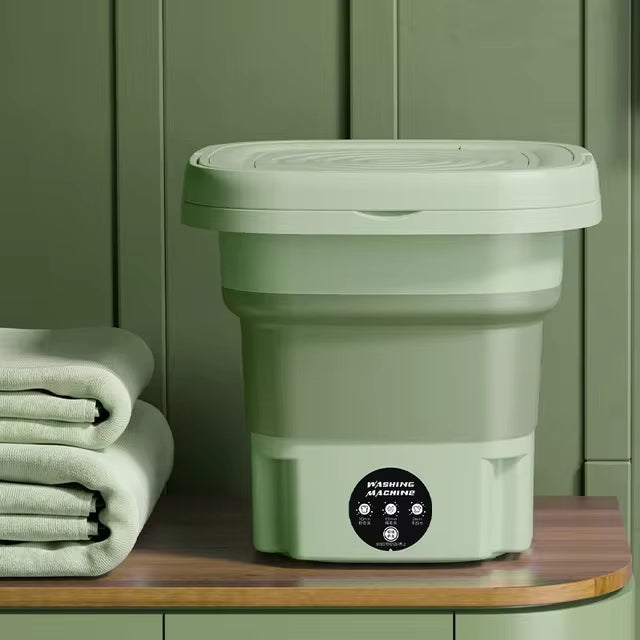 Moderne 8L draagbare wasmachine met opvouwbaar design. Efficiënt en ruimtebesparend voor huishoudelijk gebruik.
