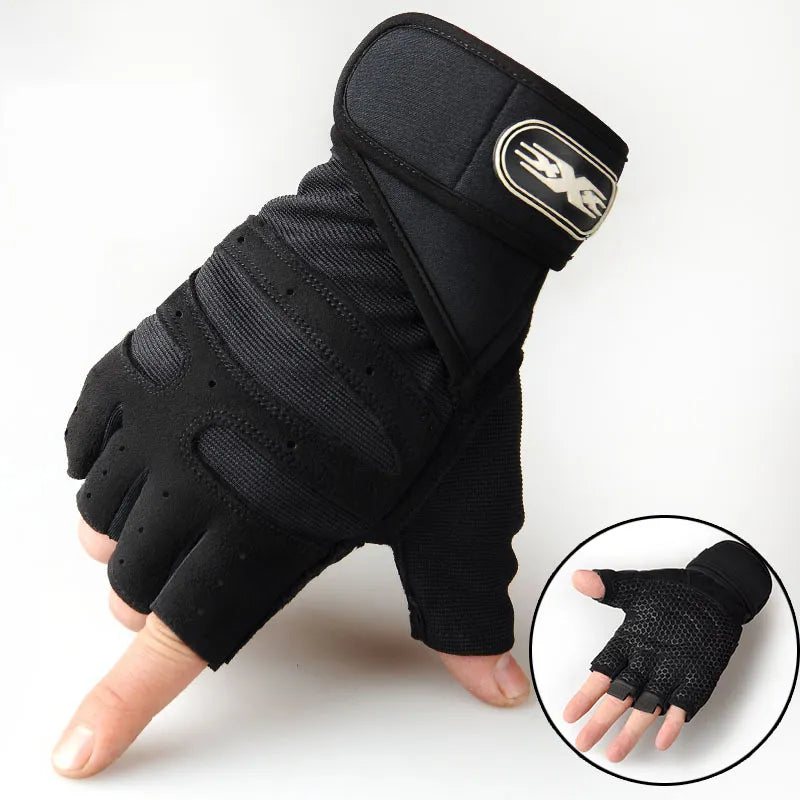 Detail van de palm van unisex trainingshandschoenen: antislip grip en schokdemping voor optimale fitness prestaties.