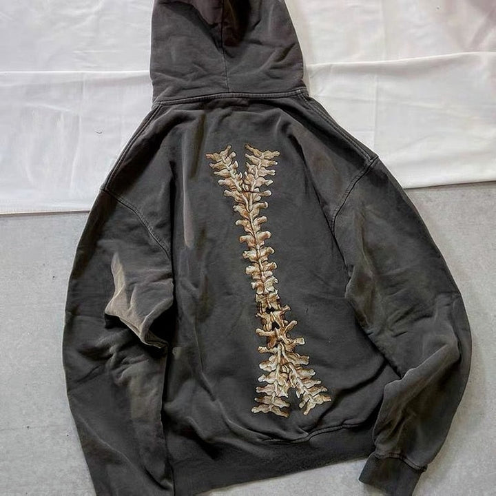 StreetHoodie™ dames: Zwarte gothic hoodie met uniek design, perfect voor een trendy en comfortabele look.
