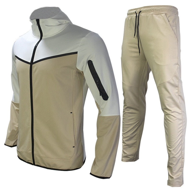 Zijaanzicht van Taavi heren trainingspak, perfecte pasvorm voor sport en vrije tijd. Stijlvolle activewear kledingset.