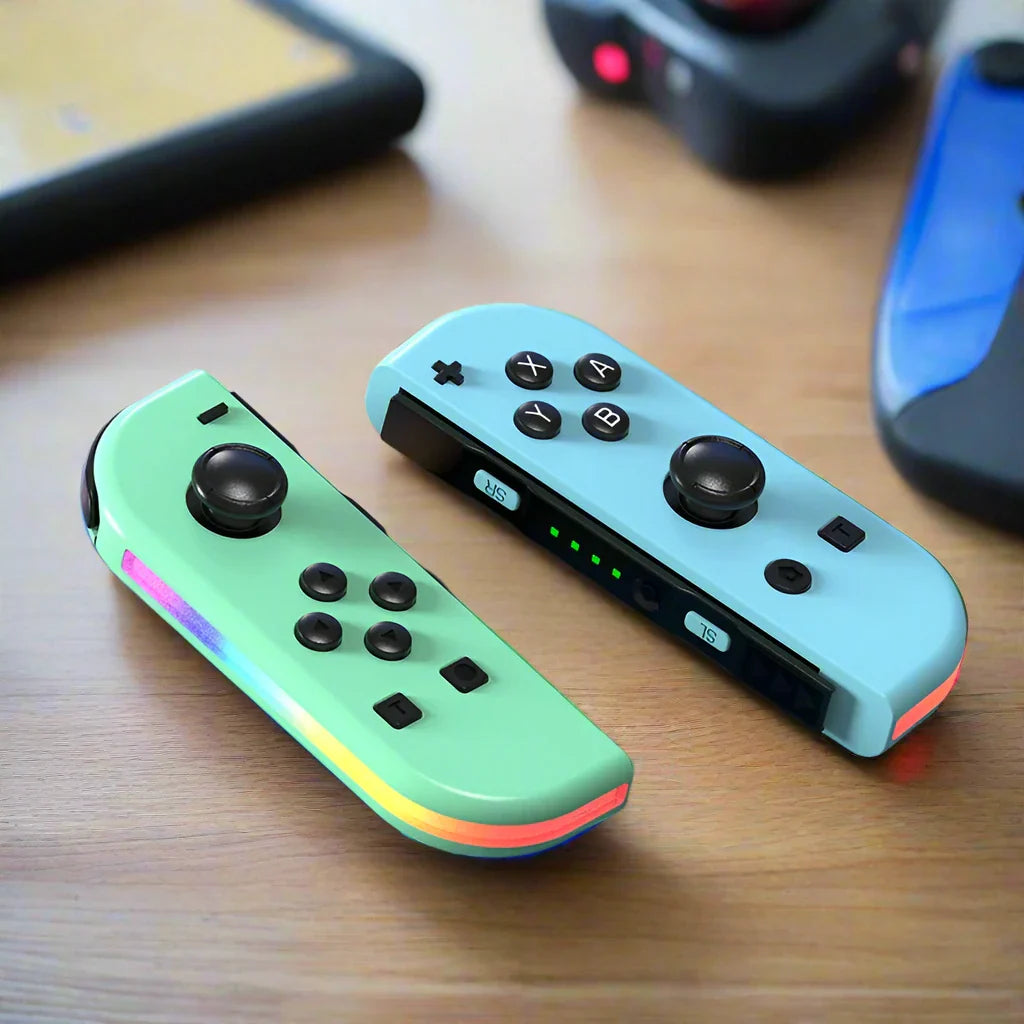 Gaming accessoire: draadloze LED controller met responsieve knoppen en trillingsfeedback voor Switch.