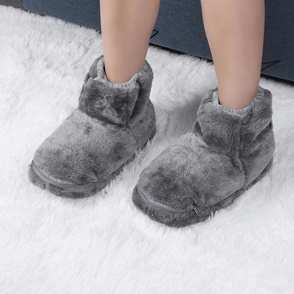 Verwarmde sloffen met USB-aansluiting voor thuiswerken of ontspanning, garanderen warme voeten in de winter.