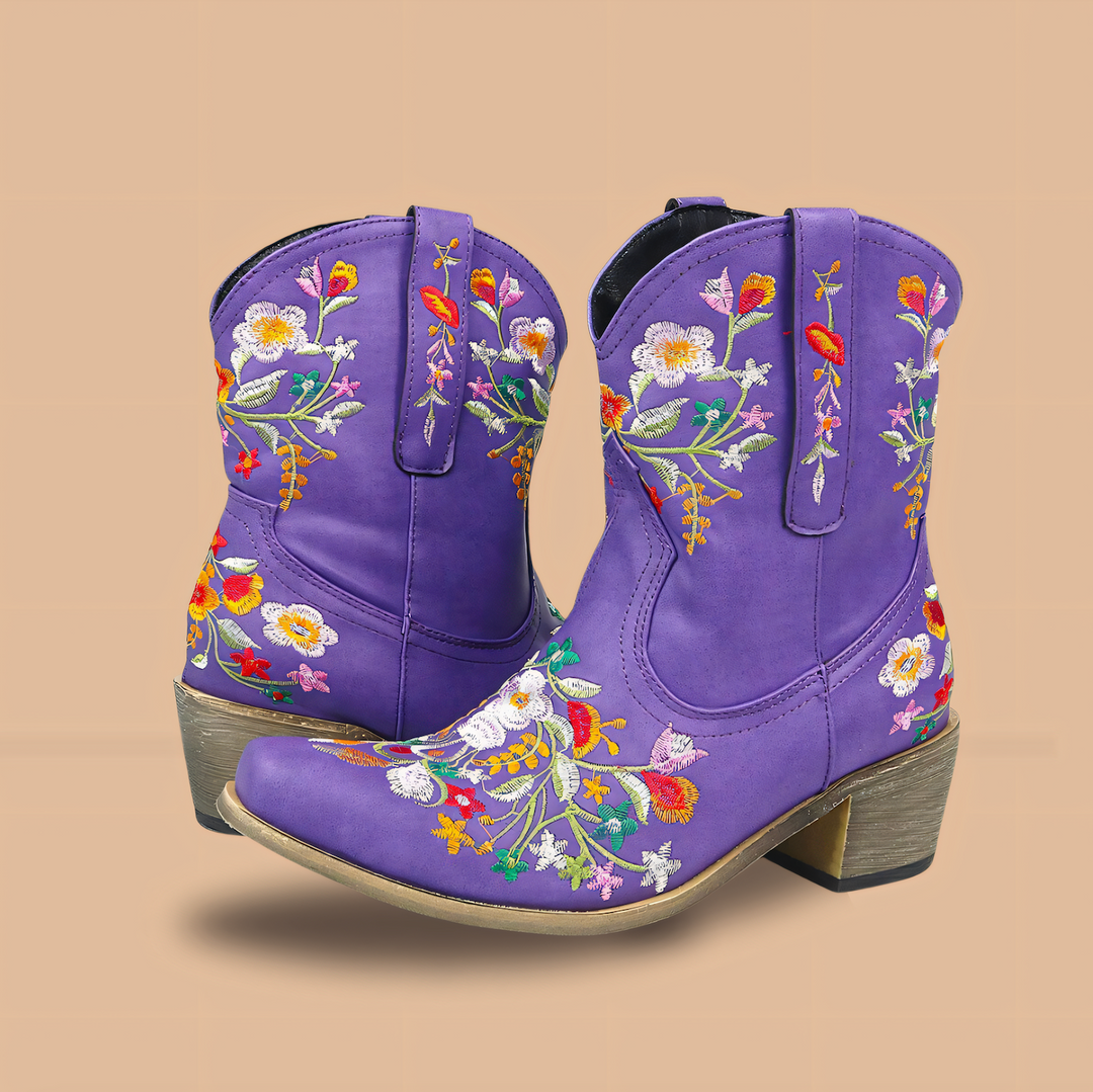 Sierra waterdichte vintage cowgirl laarzen. Comfortabele en stijlvolle leren dameslaarzen.