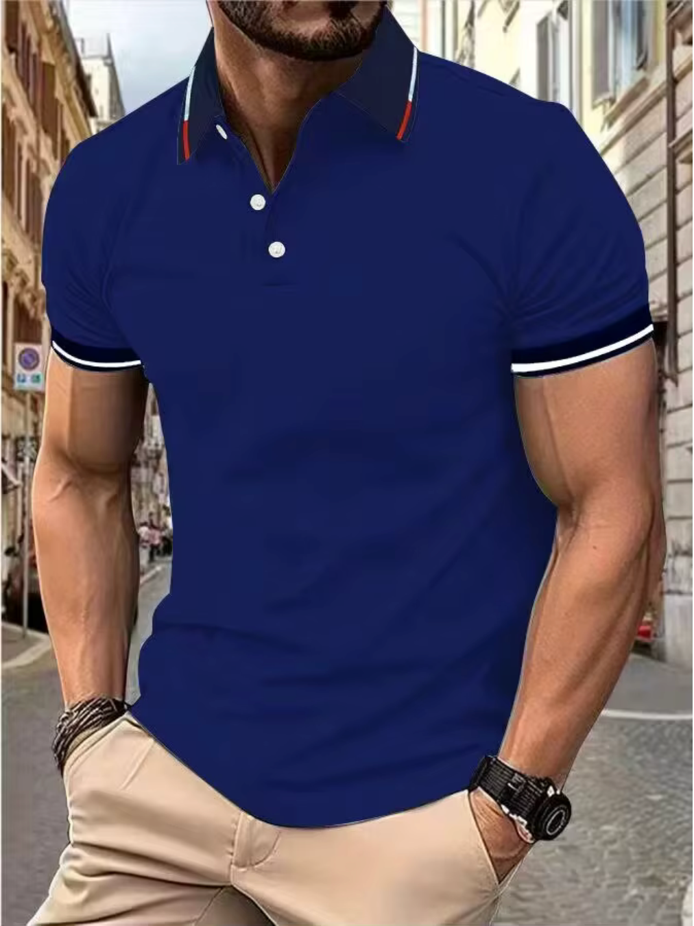 Hoymans heren polo shirt, stijlvol & comfortabel, regular fit met knoopsluiting voor dagelijks gebruik.