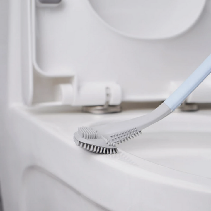 Ultiem hygiënische siliconen toiletborstel met houder. Flexibele borstel voor grondige WC reiniging en een frisse badkamer.