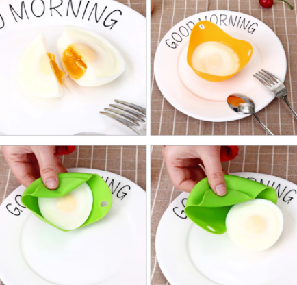 Close-up van een perfect gepocheerd ei, gemaakt met de Perfect Egg eierpocher; makkelijk ontbijt.