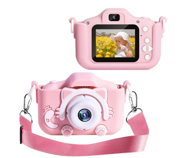 Complete set: digitale kindercamera met HD video, games en 16GB geheugenkaart. Ideaal voor avontuurlijke kids.