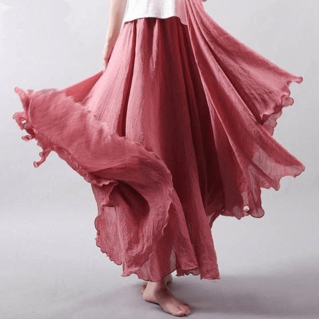 Modieuze elegante bohemian damesrok, een veelzijdige lange zomerrok voor diverse gelegenheden.