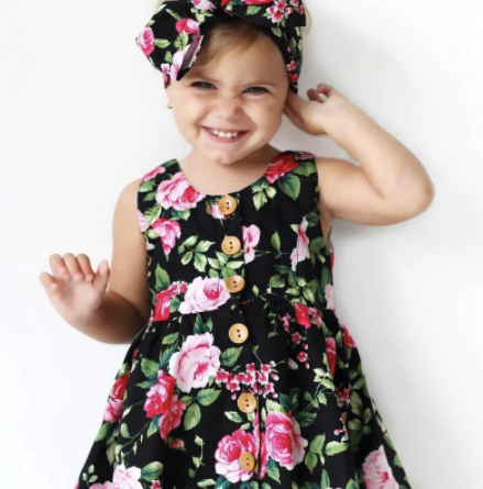 Schattige meisjes baby bloemenjurk, comfortabel en stijlvol voor lente & zomer. Ideale kinderkleding.