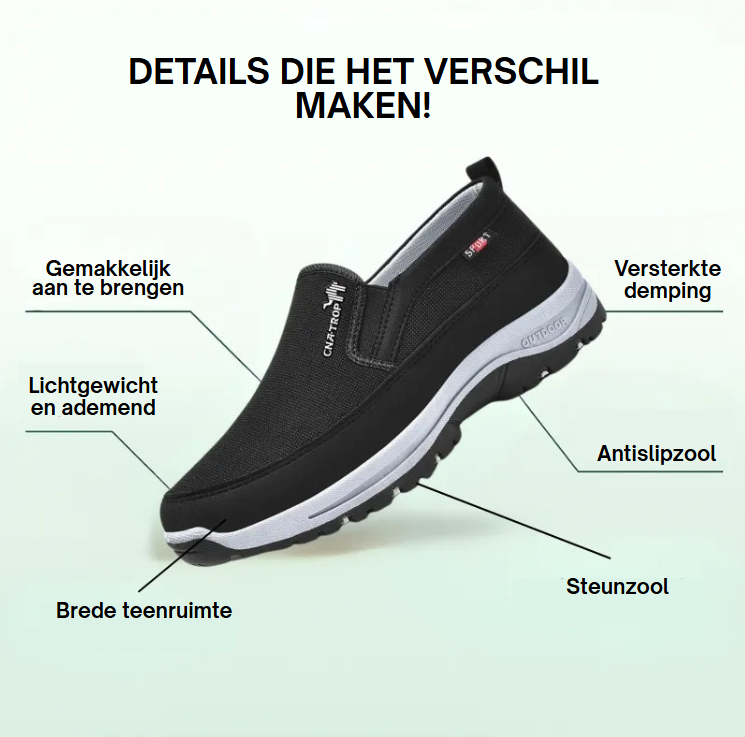 Ergonomische heren sportschoenen, bieden optimale ondersteuning en orthopedisch comfort.