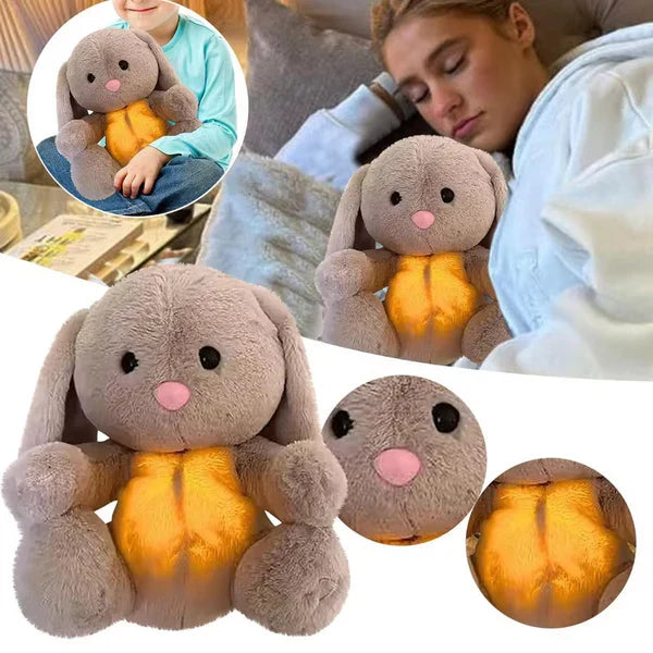 Uniek zacht knuffelkonijn met ademfunctie, bevordert rust, comfort en ontspanning. Slaaphulp bij stress.