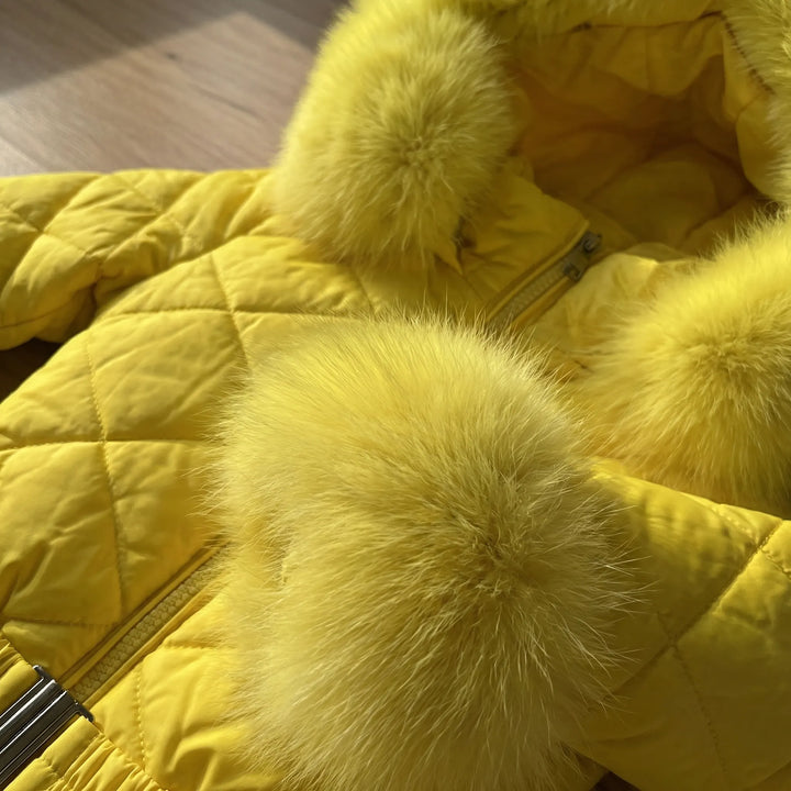 Wit elegant dames overall winterpak 'Alice'; comfortabel en modieus voor de winter.