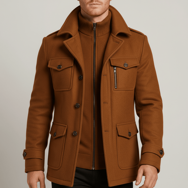 Herenmantel Ethan: smal gesneden, stijlvolle slim fit jas met uitneembare voering voor optimaal comfort.
