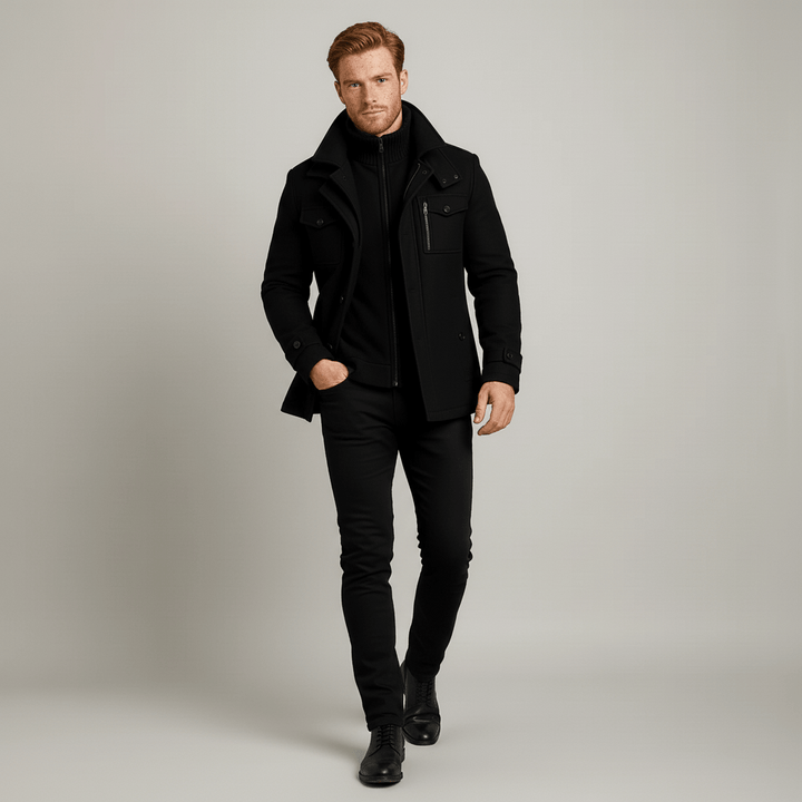 Stijlvolle herenmantel Ethan, smal gesneden, perfect voor zowel zakelijke als casual looks.