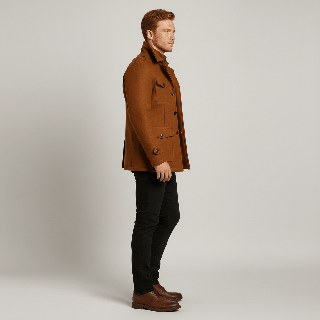 Comfortabele herenmantel Ethan, slim fit met uitneembare voering. Ideaal voor herfst en winter.