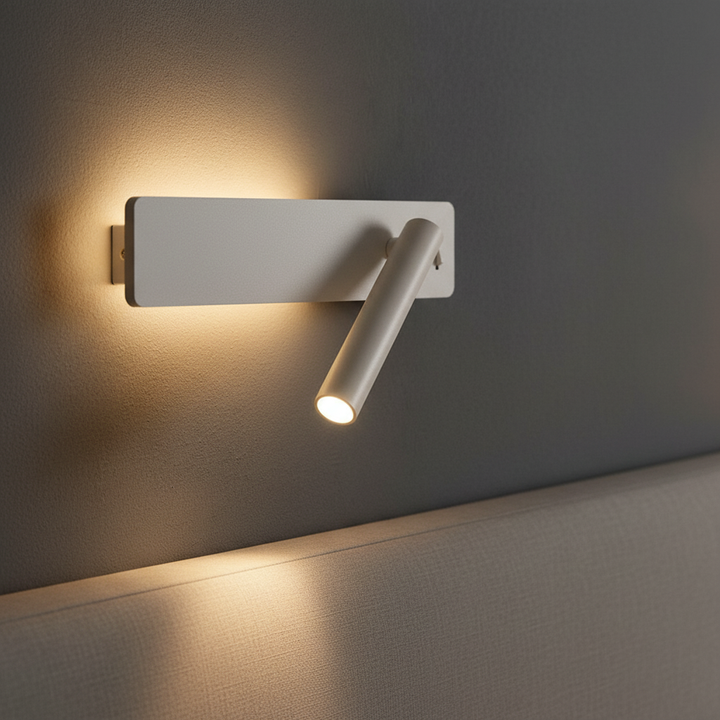 Draaibare LED wandlamp GlowFocus, ideaal voor lezen en sfeerverlichting. Modern en dimbaar.