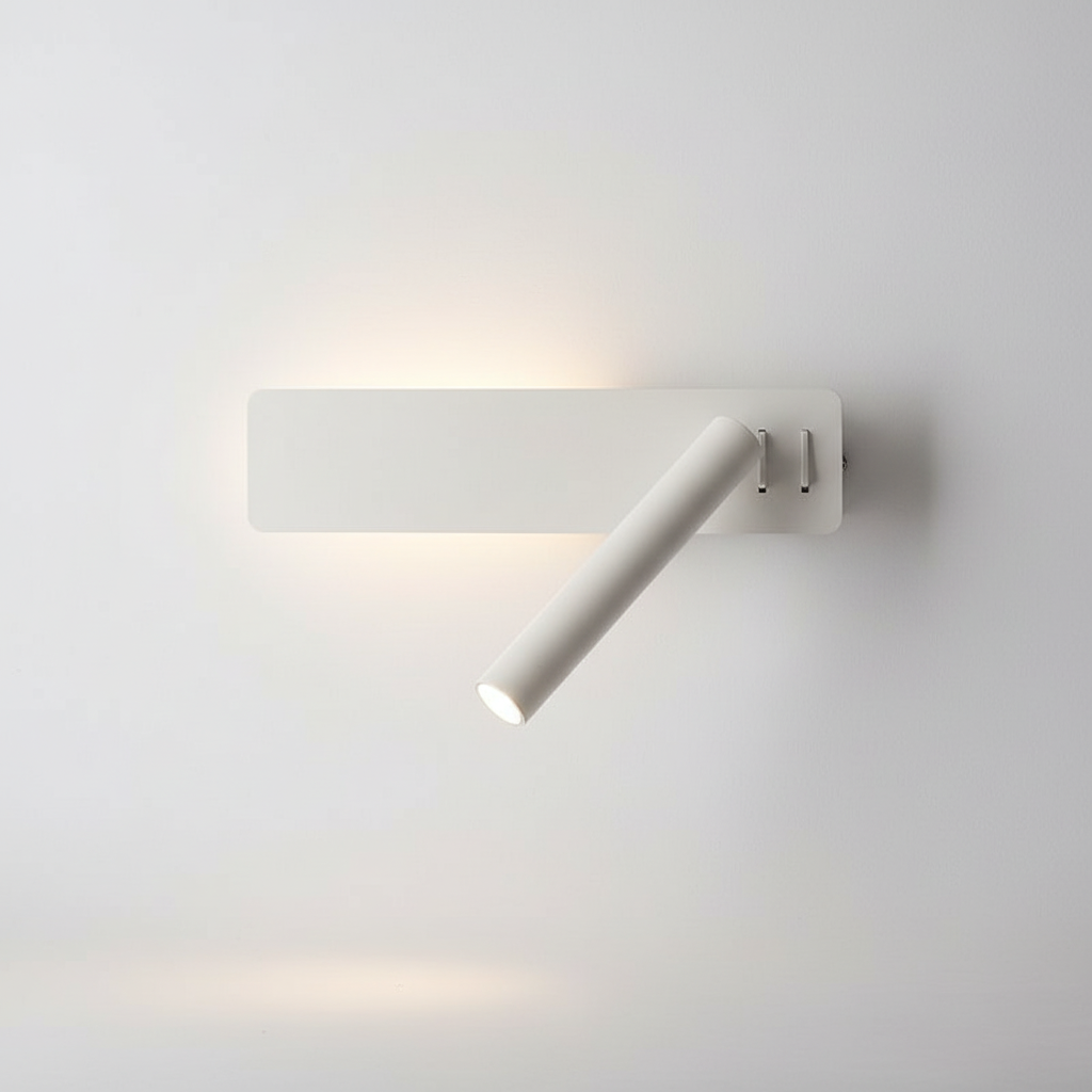 Stijlvolle, draaibare GlowFocus LED wandlamp voor interieurverlichting, met helder en warm licht.