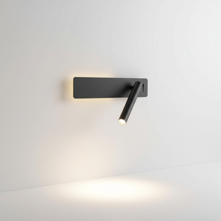Multifunctionele GlowFocus wandlamp: dimbare LED leeslamp en sfeerverlichting, flexibel draaibaar.