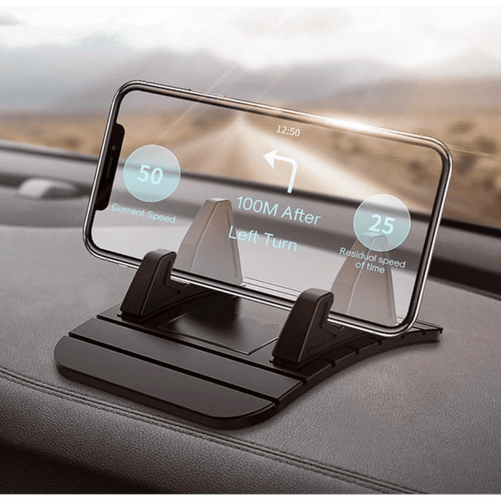 Antislip telefoonhouder voor in de auto; universeel siliconen accessoire voor handsfree navigatie en bellen.
