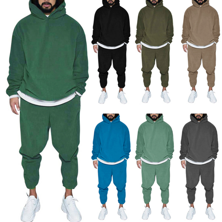Zachte heren jogger set, trainingspak met hoodie, ideaal voor dagelijks comfort.