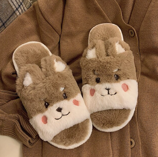 Heren fluffy dieren pantoffels. Warme winter sloffen met antislip, super zacht.