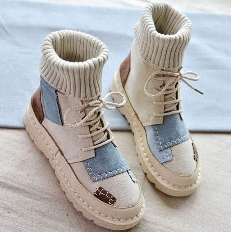Comfortabele beige SellysBoots dames veterboots, stijlvol en trendy voor najaar en winter. Perfecte dames schoenen.
