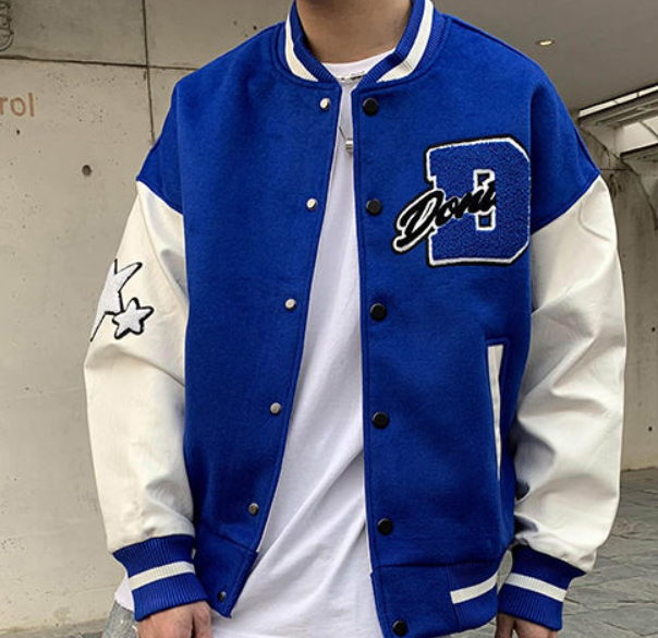 Warm heren Amerikaans baseball jack, perfect voor casual stijl en comfortabele bovenkleding.