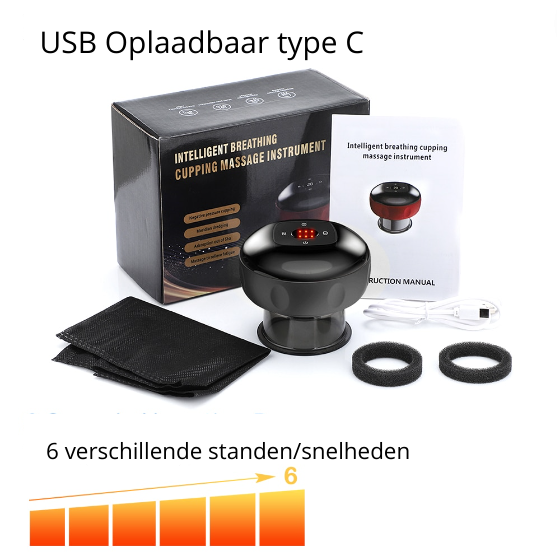 Elektrische vacuüm cupping set voor diepe ontspanning, cellulite behandeling en bevordering van genezing.