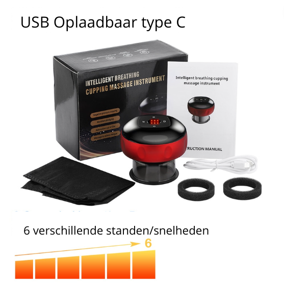 Intelligente elektrische cupping massager met verschillende modi voor persoonlijke spierverzorging.