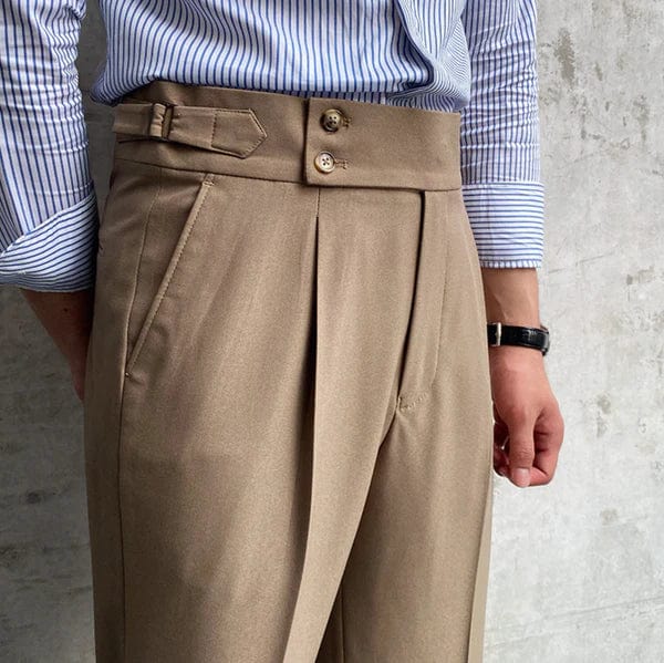 Veelzijdige verstelbare herenbroek, stijlvol en comfortabel voor diverse outfits. Klassieke pantalon voor lente/herfst.